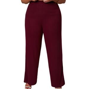 Rebdolls Girls Night In Ribbed Wide Leg Pants Size 1X